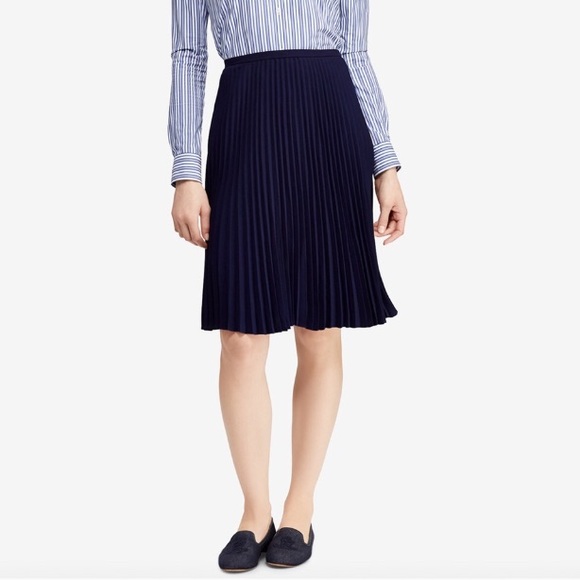 Lauren Ralph Lauren Navy color pleated skirt size 12 NWT - Picture 4 of 7